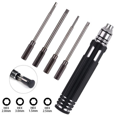 RC 4 in 1 Hex Screw Driver Tools Kit Metal 1.5mm 2.0mm 2.5mm 3.0mm for RC Helicopter Boat Cars